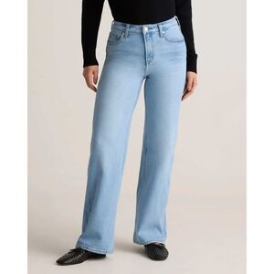 Quince Bella Stretch Relaxed Straight Leg Jeans Cool Blue 29x32 NWT